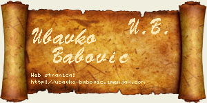 Ubavko Babović vizit kartica